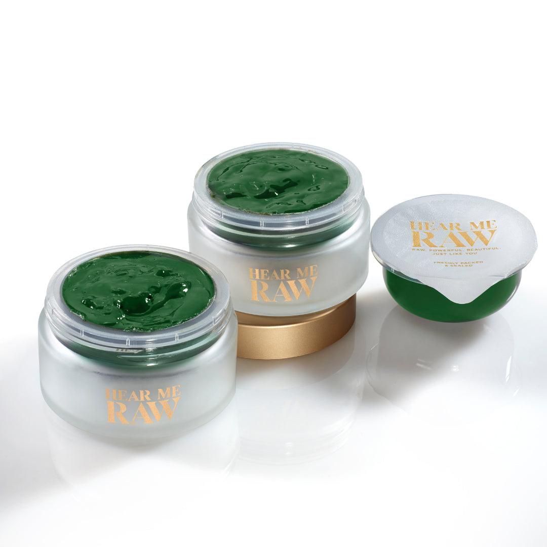HEAR ME RAW The Brightener mask jars and refill